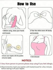 100/10Pcs Disposable Non-Woven Round Nipple Covers – Self-Adhesive Invisible Seamless Pasties, Flower-Shaped Breast Petals For Camisole, Dresses, Prevent Show-Through - Multicolor - View 7