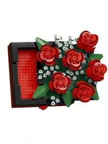 POKOJA LAND 1pc Aesthetic Eternal Floral Building Blocks – Chic Modular Flower Figurine – Dreamy Desktop Accent For Minimalist Home Decor – Sentimental Valentine's Day & Festive Gift For Special Moments - Multicolor - View 8