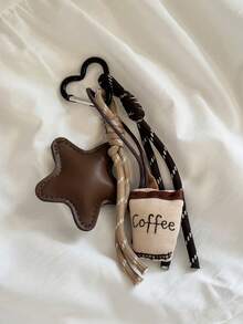 1pc Stylish Coffee Star Knot Bag Accessory Fashionable Personalized Charm Versatile Ornament For Ladies Daily Shopping Travel Handbag Matching Decor - coffee color - View 5
