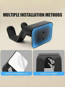 No Drill Wall Mount Game Controller & Headphone Holder, ABS Plastic Display Rack, Practical Hook For Video Game Accessories Storage - multicolor - View 6