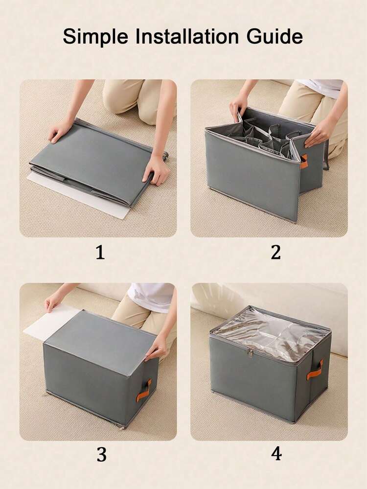 1pc Foldable Oxford Fabric 12 Grid Shoe Storage Box With Dustproof Lid Shoe Accessory Organizer Closet Divider Bedroom Wardrobe Home Storage Supplies - Multicolor - View 11
