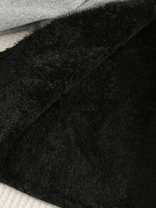 SHEIN 嬰兒男嬰女嬰秋冬休閒保暖內裡加厚連帽長袖雙排扣大毛領前開襟外套，嬰兒大衣，灰色 - 彩色 - 查看 7