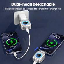 140W Intelligent Power-Off Charging Adapter, Type-C Interface Fully Charged Automatic Power-Off, Anti Overcharge Protection Plug, Universal Fast Charging Protector For Mobile Phones And Laptops, Suitable For IPhone 17 Pro Max/17 Pro/Air/17,16 Pro Max/16 Pro/16 Plus/16,15 Pro Max/15 Pro/15 Plus/15 - Silver - View 3