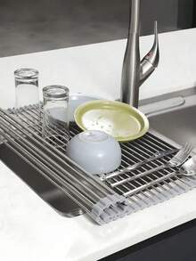 1 Piece Stainless Steel Adjustable Multi Arm Anti Rust Sink Drain Rack Black Gray Space Saving Multifunctional Kitchen Bathroom Utensil Storage Rack Christmas New Year Household Kitchen Organizer - Multicolor - View 13