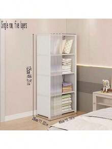 1pc Simple Multi-Layer Assembled Non-Woven Fabric Storage Organizer, Combination Dust-Proof Cabinet, Simple Rental Home Dust-Proof Wardrobe, Minimalist Assembled Storage Cabinet, Hanging Wardrobe, Multi-Layer Storage Rack For Rental Home - View 6
