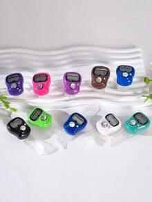 Mini Electronic Finger Counter/Ring Type Manual Counter, Manually Pressed Pedestrian Flow Counter, Color Random Tasbih, Small And Cute, Easy To Use, Simple To Operate, Suitable For Weaving Counting, Prayer Counting, Etc - Multicolor - View 4