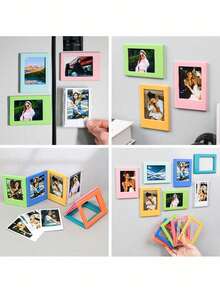 10/6/5pcs Magnetic Photo Frame Set - Mini Photo Frames, Fridge Magnets/Wallet Size, Suitable For Home And Office Decor | Fridge Magnets, Mini Photo Frames, Photo Frames, Mini Photo Frames, Wallet Size Photo Frames - A - View 3