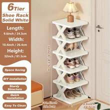 6/8/9 Tier Narrow Small Freestanding Shoe Rack, Space-Saving DIY Shoe Storage Organizer, Suitable For Entryway And Closet, Fits Shoes Size 42-43, Easy To Assemble With Sturdy Structure, Indoor Decor, Autumn Decor - Multicolor - View 3