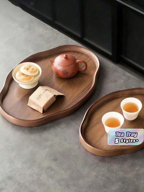 1 pieza Bandeja ovalada de madera de nogal – Plato decorativo para exhibición de joyas, llaves, perfumes, velas, decoración del hogar, centro de mesa de café, organizador de escritorio, estilo rústico de granja, bandeja versátil para sala de estar, dormitorio, entrada, oficina
