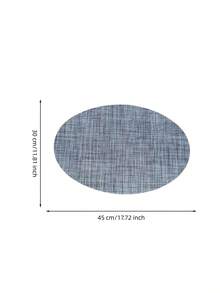 Haus Hana 1pc 45x30cm Oval PVC Woven Placemat, European-Style Faux Linen Textured Dining Table Mat With Thickened Non-Slip Design, Modern Table Setting Decor For Kitchen, Restaurant, Hotel, Dinner Party, Holiday Gathering And Daily Meals - Multicolor - View 11