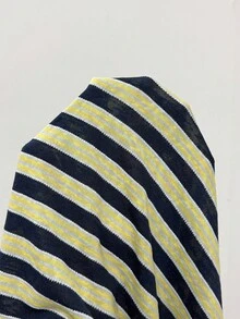 Coolane 女款不對稱肩條紋拼色休閒日常T恤 - 彩色 - 查看 8