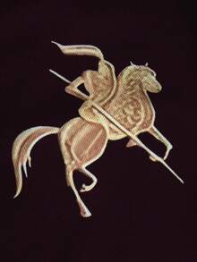 STYNVO 男士字母騎士圖案休閒通勤旅行短袖 Polo 衫 - 酒紅色 - 查看 4