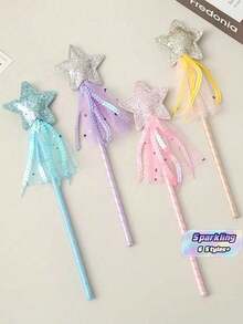 3pcs/5pcs Glowing Pentagram Magic Stick, Fairy Stick, Dance Performance Props - A - View 1
