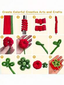 100 Pcs Macaron Color Pipe Cleaners With Gradient Pastel Shades, Flexible Chenille Stems For DIY Crafts, Artificial Flower Making & Art Decoration, Easy To Bend Into Shapes - multicolor - View 6