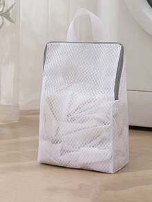 1pc White With Handle, 3D Honeycomb Mesh, Thick Fine Mesh, Specialized Laundry Bag For Washing Clothes In A Washing Machine. Laundry Bag. - White - View 5