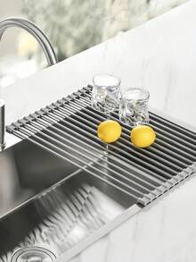 1 Piece Stainless Steel Adjustable Multi Arm Anti Rust Sink Drain Rack Black Gray Space Saving Multifunctional Kitchen Bathroom Utensil Storage Rack Christmas New Year Household Kitchen Organizer - Multicolor - View 7