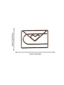 Haus Hana 1/3PCS 3x1.8cm Envelope-Shaped Steel Wire Paper Clip With Heart Detail, Cute Gold Or Rose Gold Decorative Bookmark And Document Holder, Minimalist Stationery Accessory For Planners, Journals, Photos, Notes, Office, School, Scrapbooking And Gifts - View 11