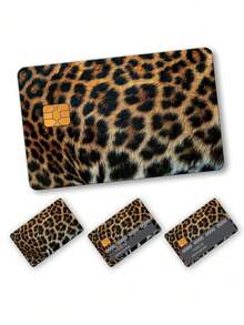 1pc Simulated Leopard Print Credit Card Sticker, High-End Texture DIY Sticker, The Same Style As Beauty Bloggers, A Must-Have For Social Media Leopard Print Enthusiasts, Perfect For Decorating Transit Cards, Campus Cards, And Credit Cards - Multicolor - View 2