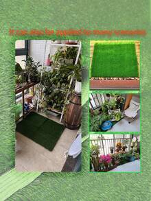 Indoor & Outdoor Dog Pee Pad, Artificial Grass Puppy Training Pad, Pet Grass Toilet, Non-Slip Easy Clean Dog Potty Turf For Small Medium Large Dogs - Green - View 3