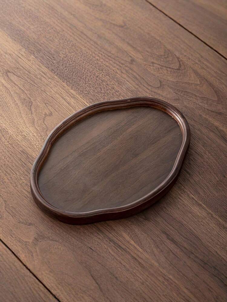 1PC Oval Walnut Wood Tray – Decorative Serving Platter For Jewelry Display, Keys, Perfume, Candles, Home Decor, Coffee Table Centerpiece, Desk Organizer, Rustic Farmhouse Style, Versatile Tray For Living Room, Bedroom, Entryway, Office - View 8