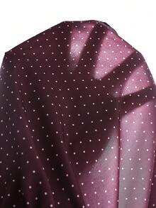 Sparklyn Teen Girl Polka Dot Pattern Short Petal Sleeve Button Design Casual Shirt - Burgundy - View 6