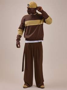 Musero Contrast Crew Neck Knit Jumper Ribbed Hem And Sleeve Spring Summer Essentials - Multicolor - View 2
