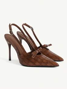 CUCCOO CHICEST Ladies' Fashion Party Pointed High Heel Pumps - Rust Brown - View 1