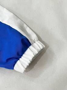 Manfinity Hypemode Conjunto de chaqueta y pantalones con bloques de color y patchwork para hombre - Azul y blanco - Ver 6