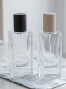 Haus Hana 1 Stück quadratische klare Glas Sprühflasche, leerer Parfüm Nachfüllflasche mit Hals, Mini Parfüm, Reiseflaschen Set - Verschiedenfarbig - Übersicht 2