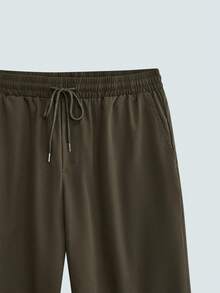 Modcrash Men's New 2-Piece Set, Minimalist Zipper Short Sleeve Top And Long Pants, Street Style Cool Casual Outdoor Daily Wear, Short Shirt And Long Pants, Plus Size - Army Green - View 11