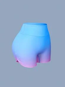 Core Rhythm New Summer Women's Gradient Tie-Dye High Waist Yoga Shorts With Side Ruched Details To Shape Hips, Suitable For Fitness, Running And Daily Wear - Multicolor - View 7