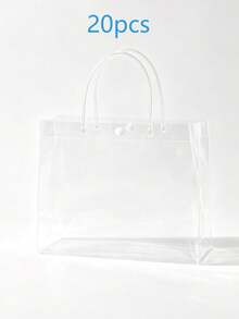 10/20/30/40/50 Kantong Kado PVC Transparan yang Dapat Digunakan Kembali dengan Pegangan - Sempurna untuk Pernikahan, Ulang Tahun & Hari Raya, Solusi Pengemasan Serbaguna - A - View 9