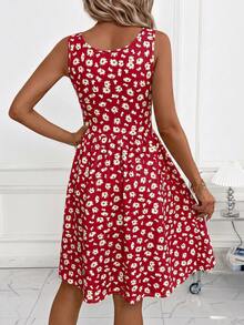 SHEIN Clasi 女款全印花百褶休閒日常夏季洋裝 - 彩色 - 查看 2