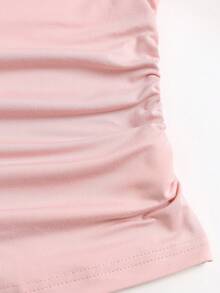 Sweetra Women's Casual Cute Knit 2-Piece Set, Fashion Sexy Lace Patchwork Floral Knit Dusty Pink Long Sleeve T-Shirt And Elastic Knit Pants Lounge Autumn - Baby Pink - View 4