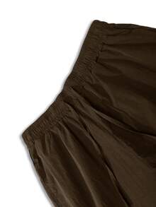 ÉpureWay 2pcs Men's Vintage Style Tracksuit Set, Stand Collar Jacket And Beige Chocolate Brown Pants, Color Block, Unique Bright Design, Streetwear Beach Fall - Coffee Brown - View 4