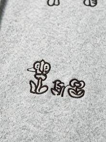 Resyla Women's Cartoon Embroidered Front Button Vest - Grey - View 3