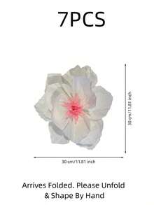 Haus Hana 7pcs 30cm Lightweight Crepe Paper Flower Wall Decor, 3D Wrinkled Paper Floral Backdrop Set, Romantic Large Artificial Flower Decorations For Wedding, Bridal Shower, Birthday Party, Living Room, Photo Booth & DIY Home Decor - View 10