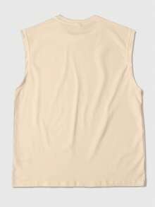 Manfinity LEGND Men's Slogan Print Wide Shoulder Tank Top - Khaki - View 3