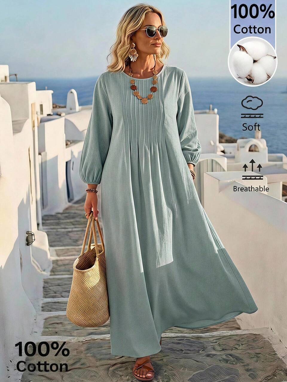 Women's Plus Size Solid Color Pleated Casual Party Long Sleeve Dress Fall Winter 2026 Fall Outfits Autumn And Winter Casual Long Dress