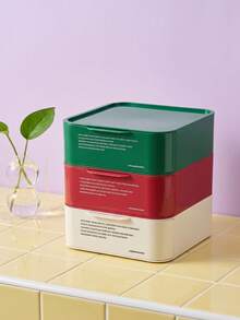 Zazumi 1Pc/3Pcs Desktop Drawer Organizer Box, Thickened Plastic With Minimalist Letter Print, Detachable Multi-Layer Stacking Structure For Sundry Sorting, Storage Solution For Student Dorm Home Study And Office Desktop Arrangement - multicolor - View 3