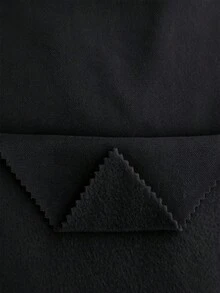SHEIN 灰色针织保暖内衬抽绳直筒宽松裤，冬季，毕业季，教师节，秋季返校季女装 - 黑色 - 查看 2