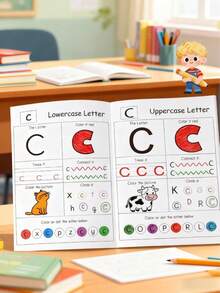 MINKOJA 48-Page ABC Letter Tracing Workbook For Kids | A-Z Alphabet Preschool & Kindergarten Practice | Fun Early Writing Book With Drawing Pages, Copybook, Magic Word, Great Gift, Playful Durable English Writing Book, Ideal Back To School - Multicolor - View 3