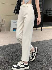 Dazy Tall Women's Casual White Ankle-Length Pants Fall - White - View 8