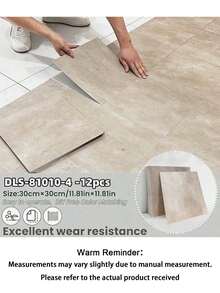 12/24PCS Matte Self-Adhesive Vinyl Marble Floor Tiles,Thickened Wear-Resistant,Easy Installation, Suitable For Bedroom,Living Room,Shopping Mall,Office Building,Modern Floor Sticker,Anti-Slip Floor Sticker,PVC Self-Adhesive Wall Sticker - multicolor - View 20
