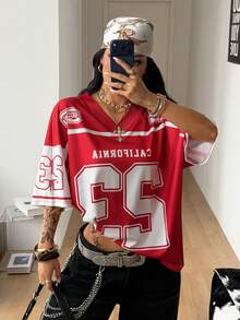 Coolane 女款春夏 Y2K 街頭風服飾 - 紅色 - 查看 4