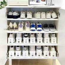 1/3/5PCS Thick Double-Layer Adjustable Shoe Rack For Home Entryway And Dorm Use - Space-Saving Shoe Cabinet Storage Organizer With Foldable Design, Multi-Tier Shelving For Comfortable Everyday Organization, Easy Accessibility - White - View 3