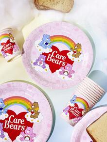SHEIN X Care Bears Gelas Kertas Sekali Pakai, Piring Kertas, 10 Buah Masing-masing - MultiWarna - View 2