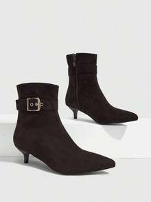 Daringsoles Ladies Comfortable Casual Stiletto Black Autumn And Winter High Heel Boots - Brown zzz - View 3