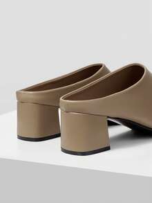 Mnmlis Simple Elegant High-Heeled Sandals Daily Commuting Slouchy People Slip-On Women's Shoes Fall Shoes - Khaki - View 6