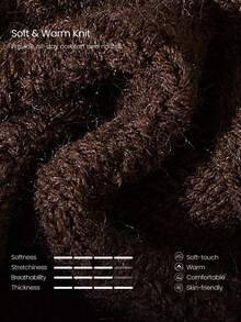 GLOWMODE SoftWarm Knit Cozy Cable Slouch Socks With Foldover Cuff & Flare Calf-Length Design Studio Pilates Yoga Daily Casual - dark brown - View 5